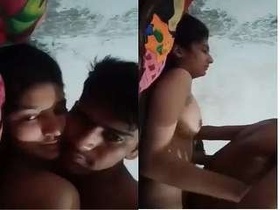 College girl and her lover enjoy a steamy sex session