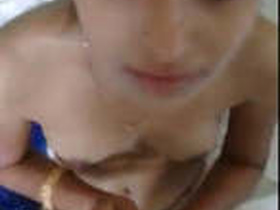 Cute teenage girl gives a blowjob after a farewell party