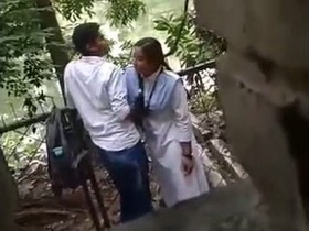 College student gets spied on and fucked outdoors