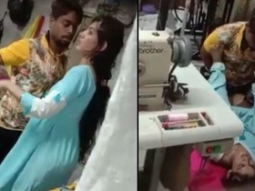 Indian college girl caught on camera with her co-worker in a workshop