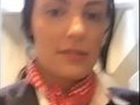 Air hostess indulges in solo play in bathroom