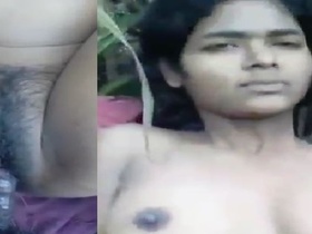 Adivasi village girl indulges in outdoor sex with black lover