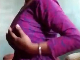 Horny girl pleasures herself