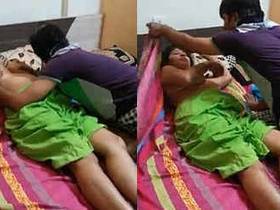 Indian randi bhabi gets her boobs pressed in a threesome